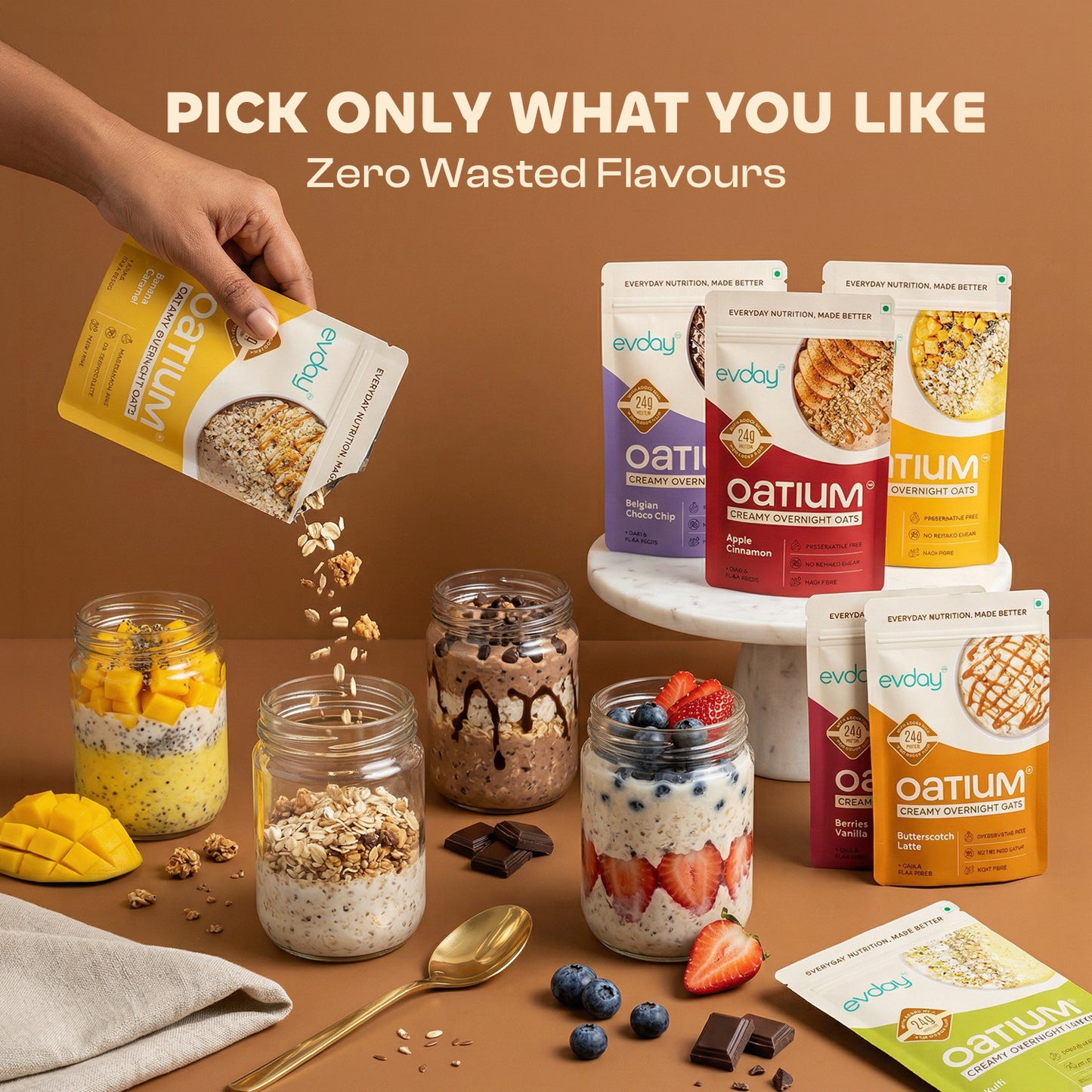High Protein Overnight Oats Build Your Own CraveBox (Pack of 7) 525g
