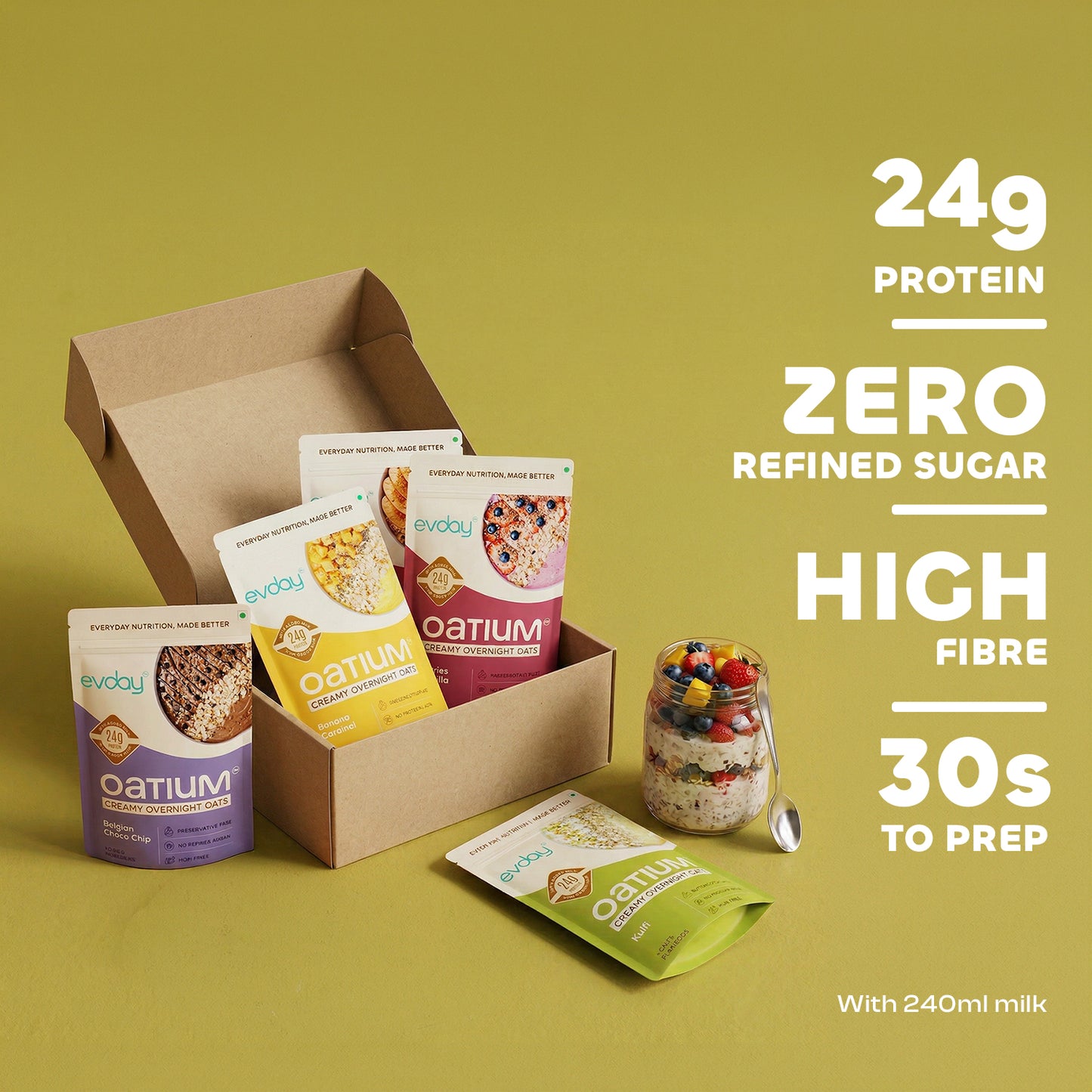 High Protein Overnight Oats Mix & Match Moods Pack (Pack of 5) 375g