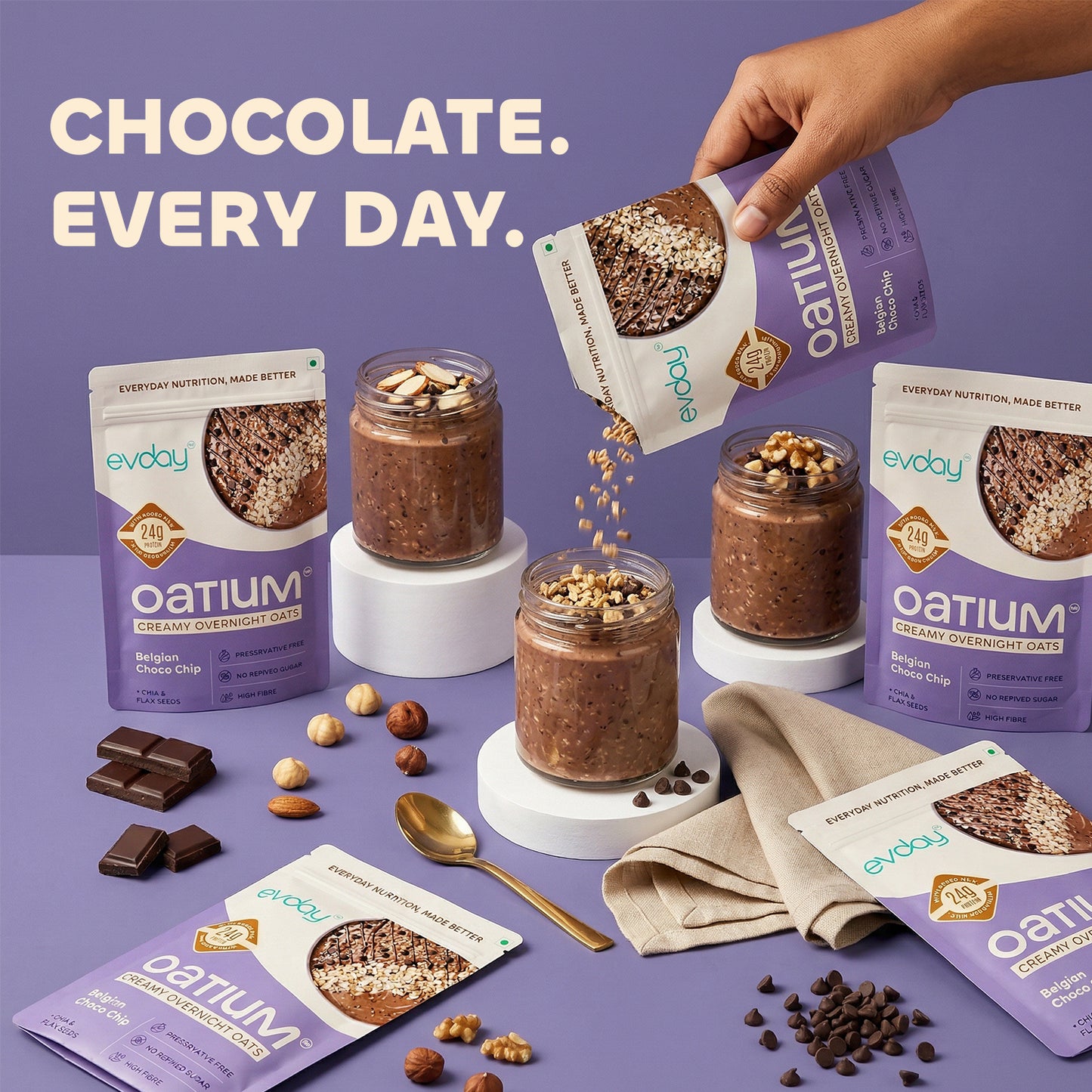 High Protein Overnight Oats Choco Lover Pack (Pack of 5) 375g