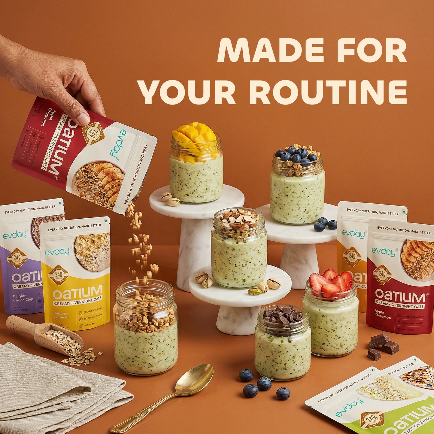High Protein Overnight Oats Build Your Own CraveBox (Pack of 14) 1050g